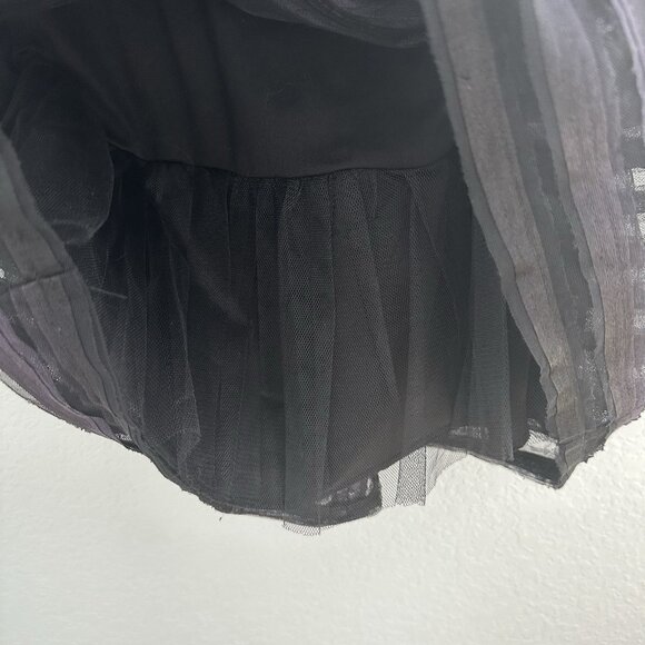 Vintage Y2K BeBop Empire Waist Strapless Mini Cocktail Dress Womens S Black Mesh - Picture 5 of 14